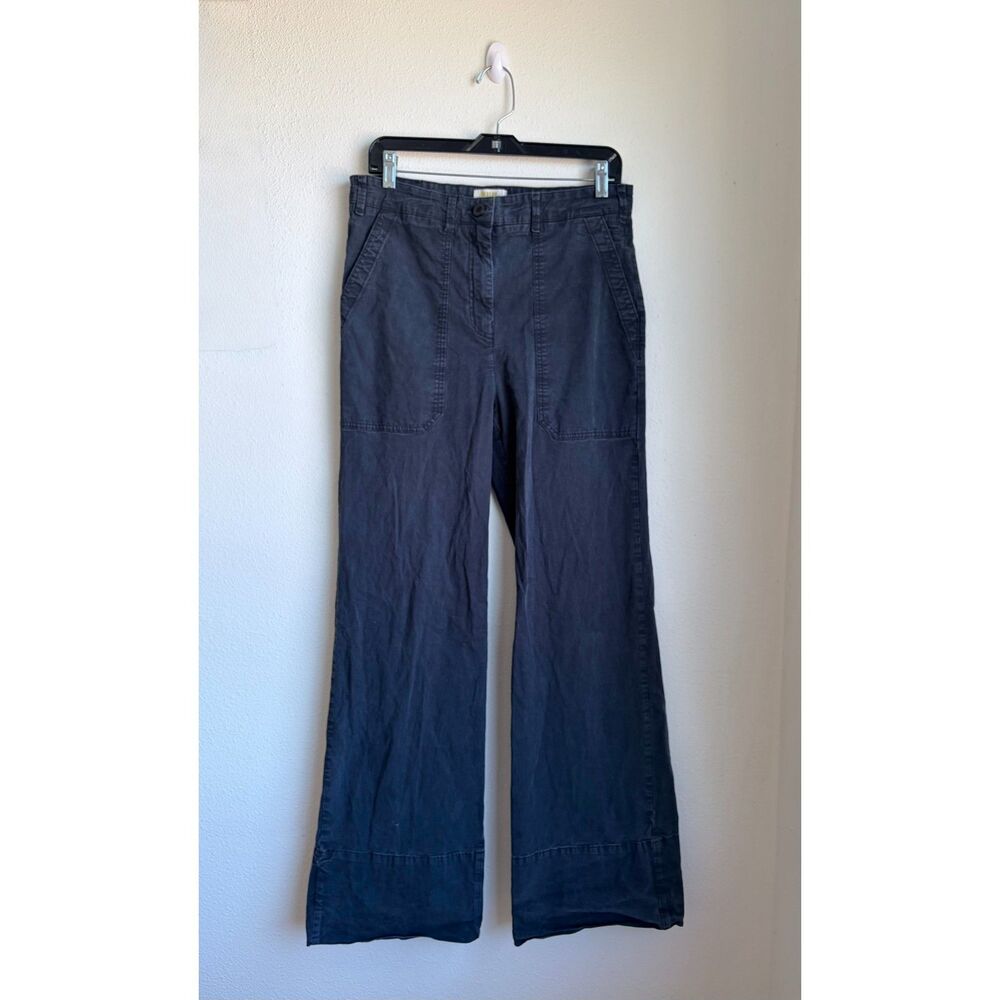 MAEVE Anthropologie High Rise Wide Leg Dark Blue Utility Cargo Pants Womens 10